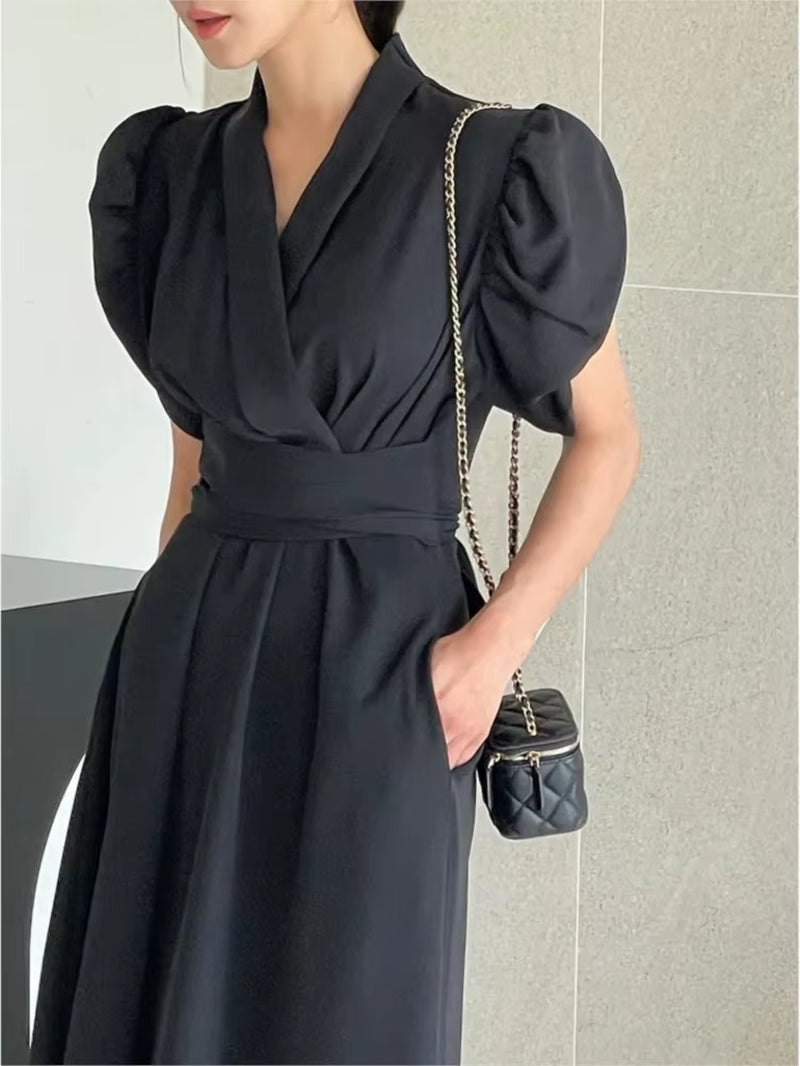 Korean V-Neck Dress