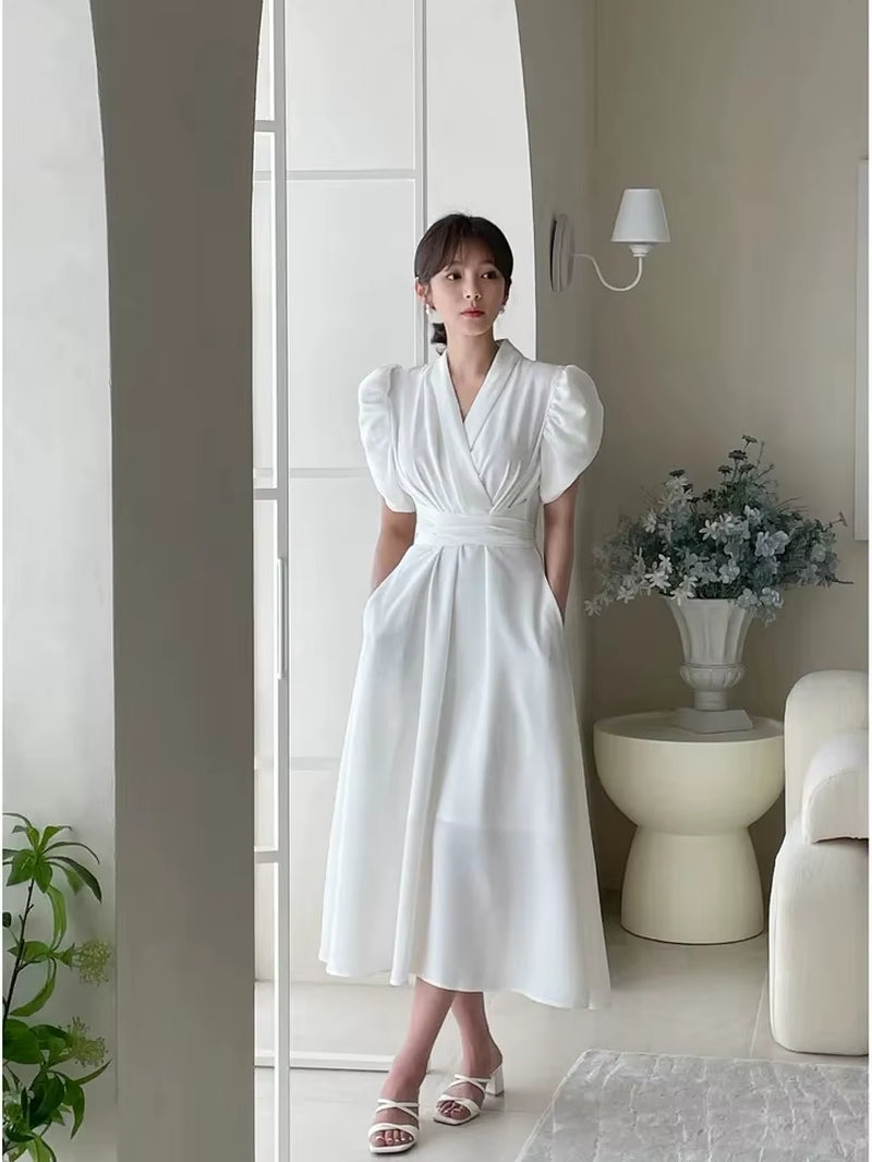 Korean V-Neck Dress