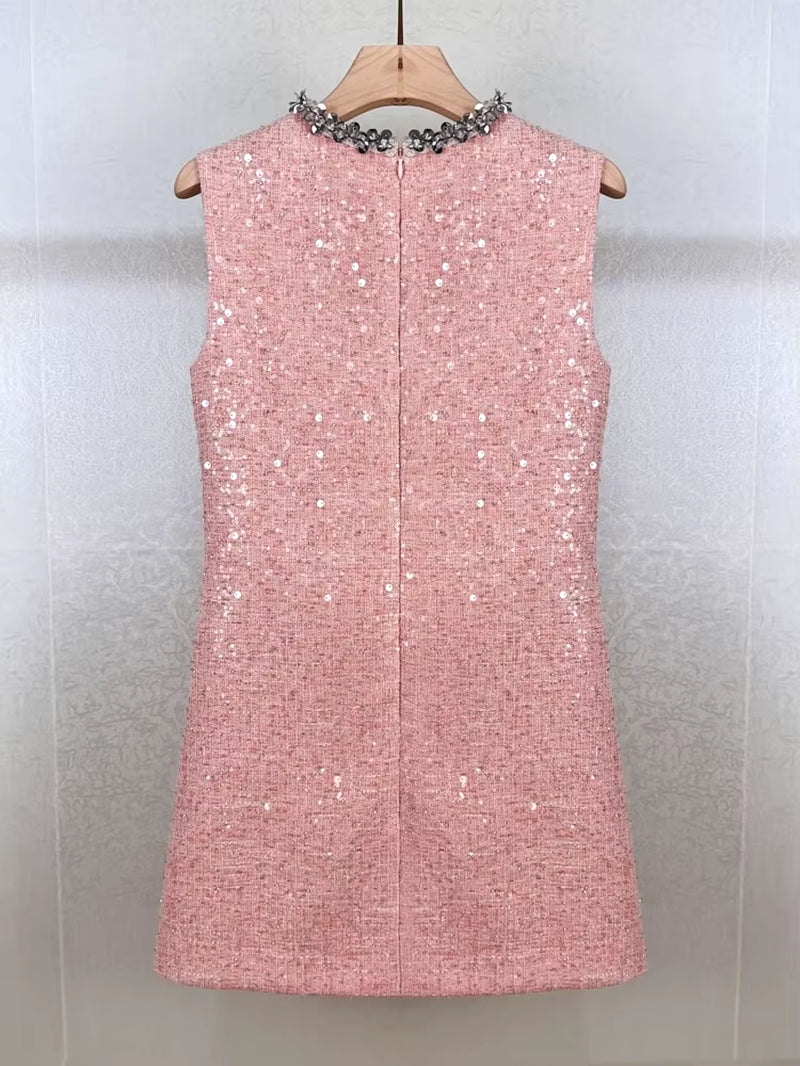 Sparkle Charm - V-Neck Sequin Mini Dress