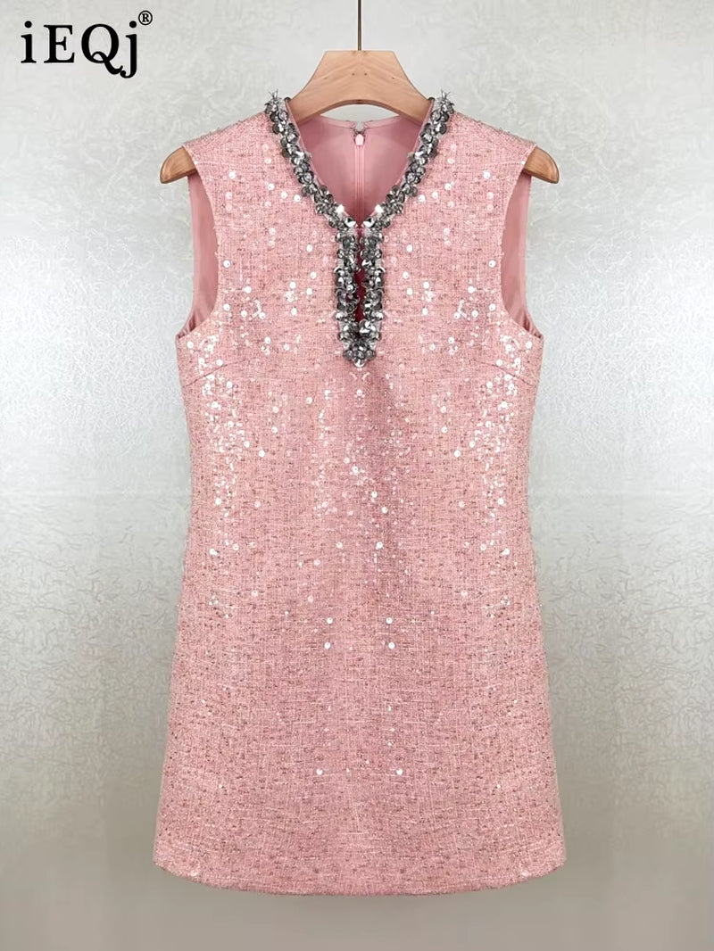 Sparkle Charm - V-Neck Sequin Mini Dress