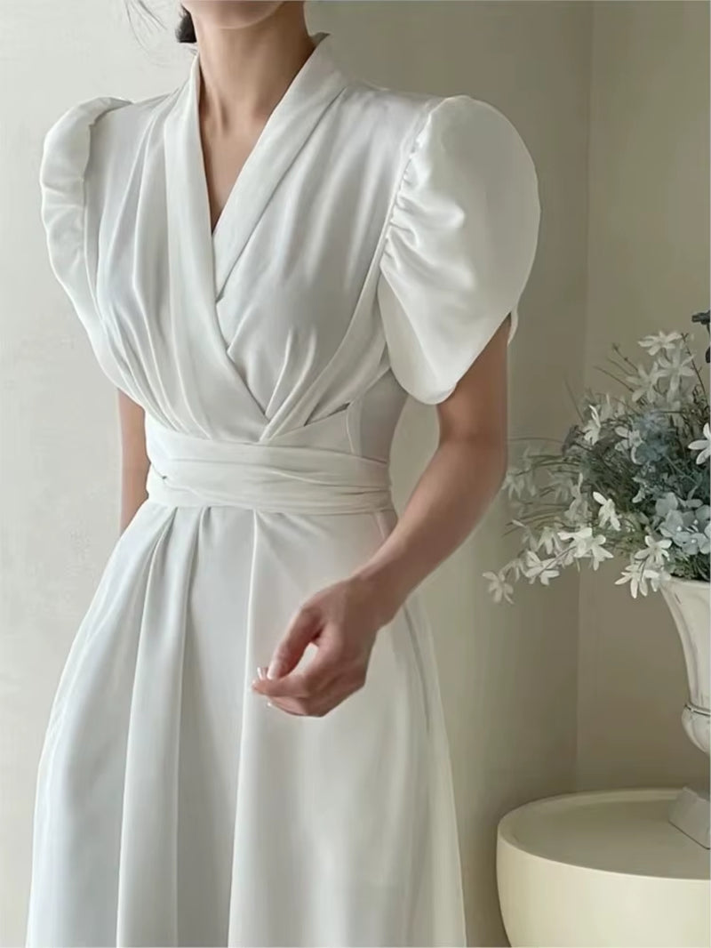 Korean V-Neck Dress