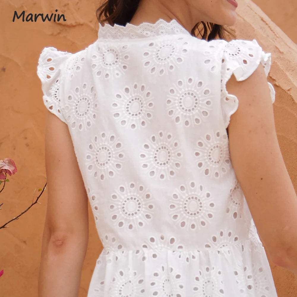 Marwin Hollow-Out High-Waist Summer Dress