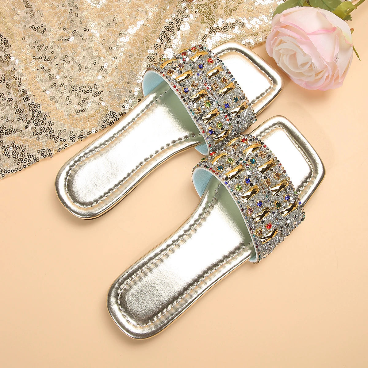 Radiant Rhinestone flat Sandals