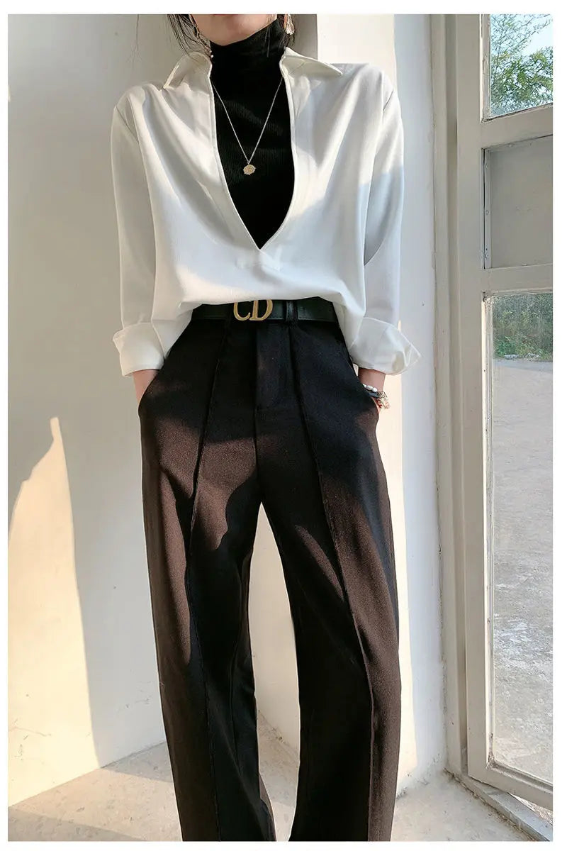 Chic High-Waist Wide-Leg Trousers