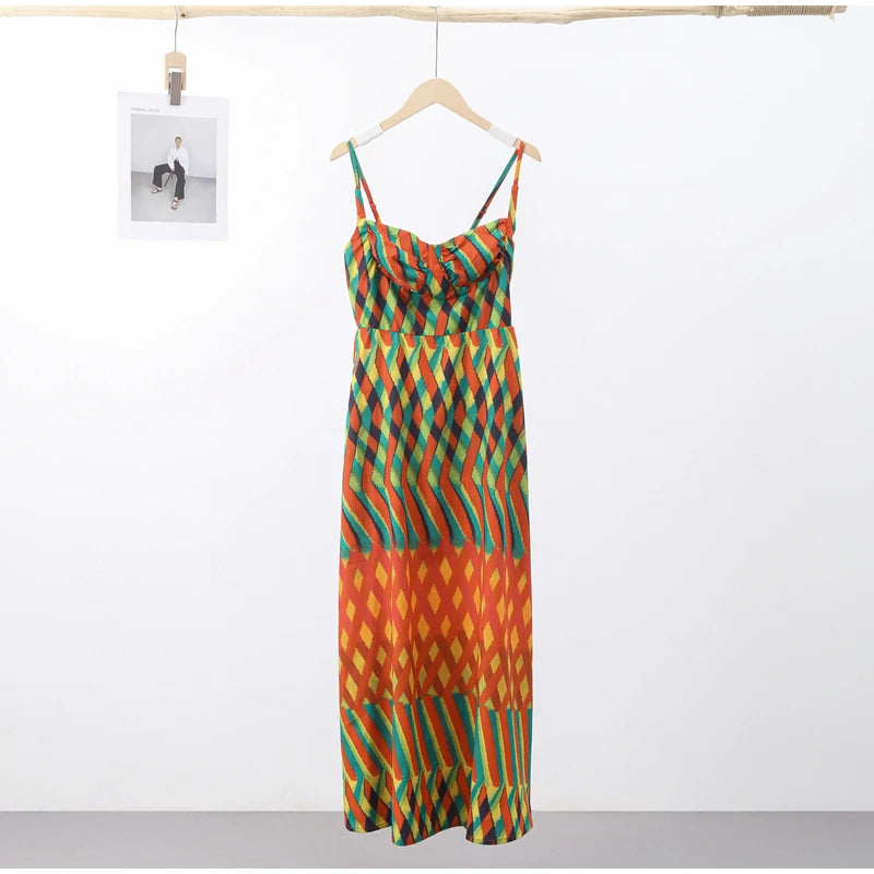 RuffleBloom Halter Maxi Dress