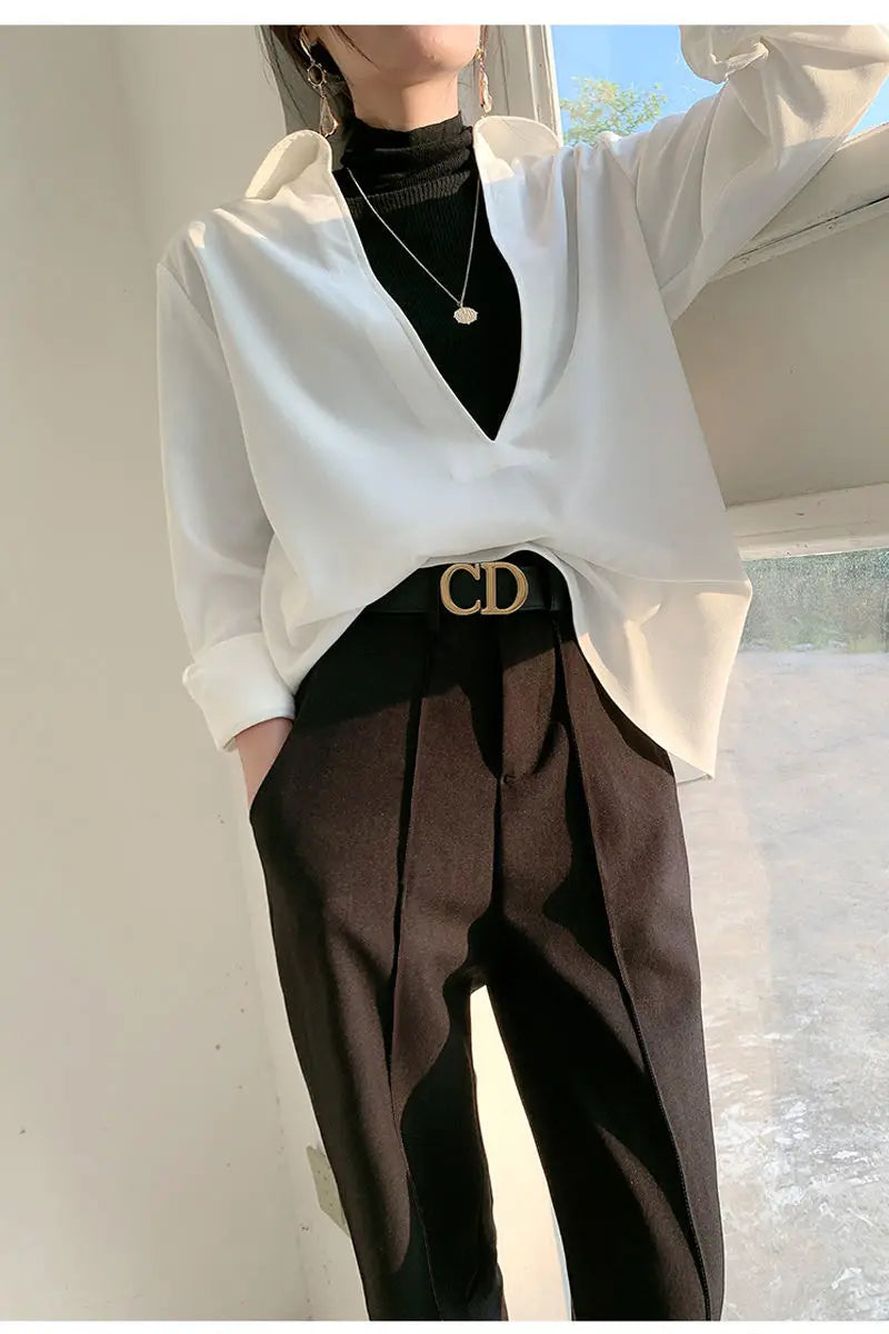 Chic High-Waist Wide-Leg Trousers