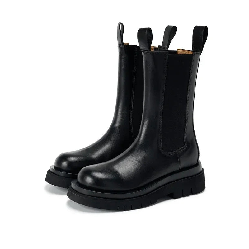 Classic Black Leather Chelsea Boots