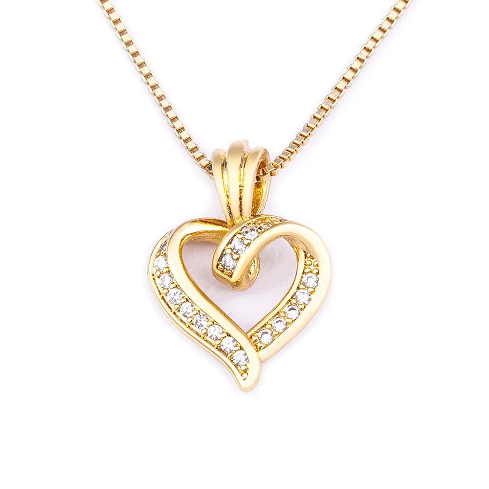 Spiral Heart Zircon Necklace