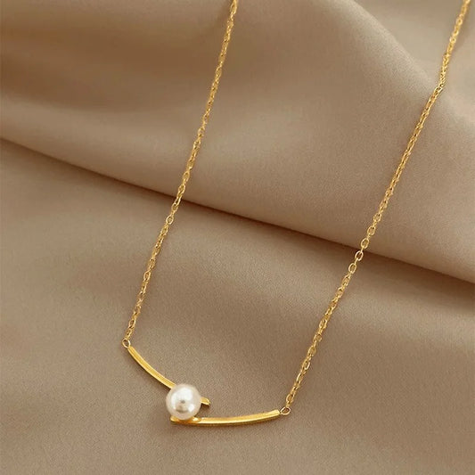 Pearl Elegance Stainless Steel Necklace