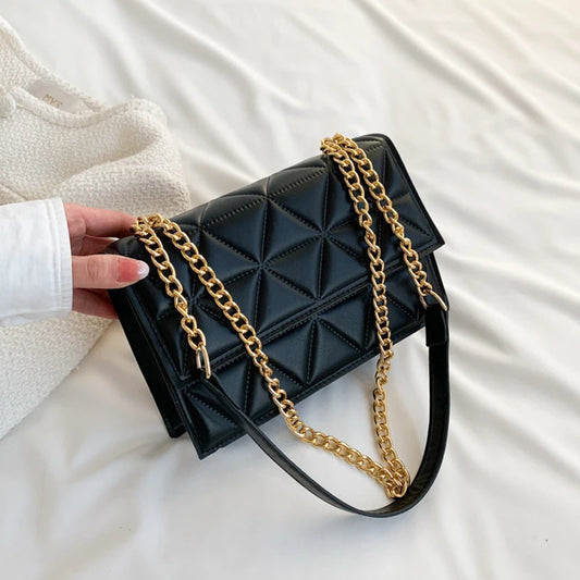 Plaid Chain Crossbody Bag