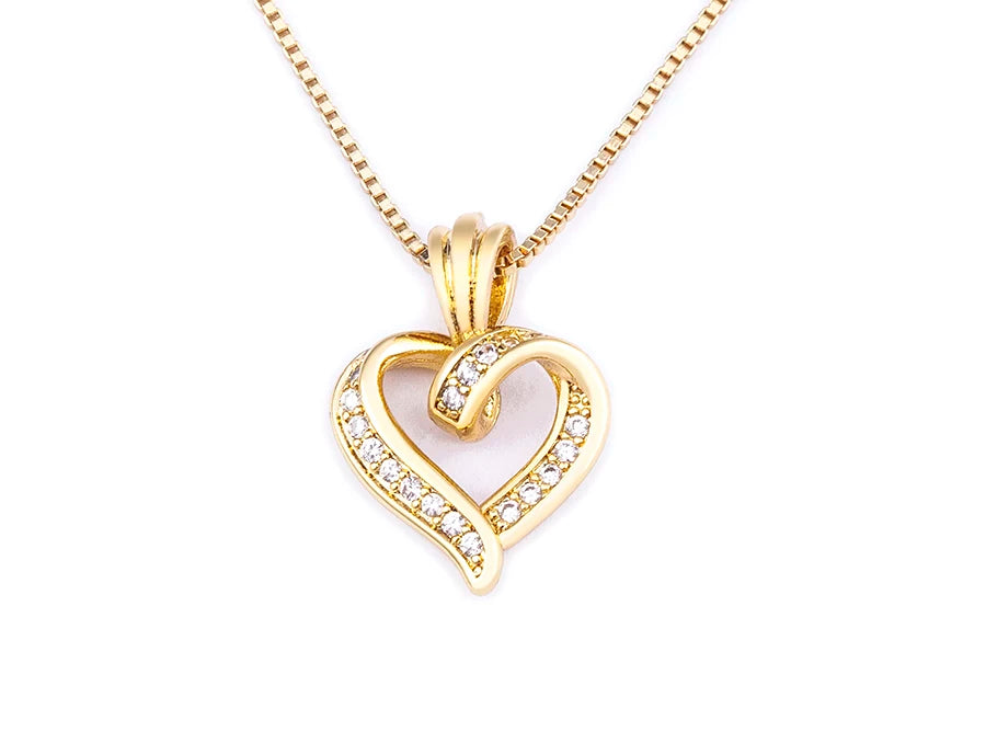 Spiral Heart Zircon Necklace