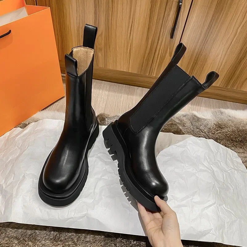 Classic Black Leather Chelsea Boots