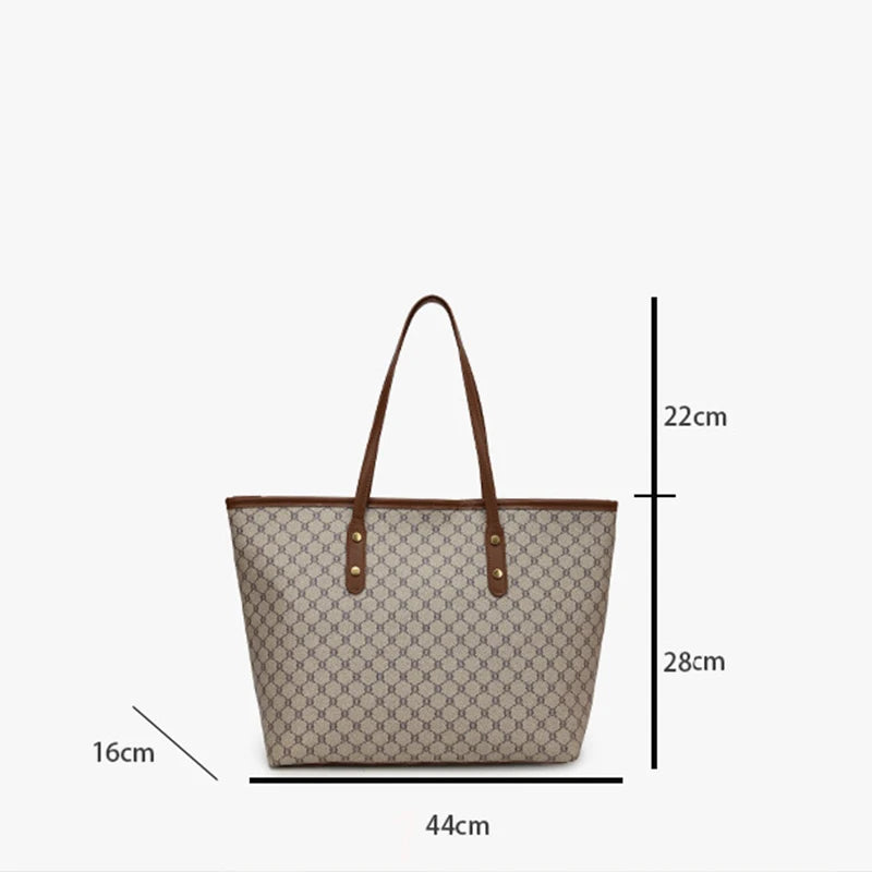 Spacious Elegance PU Leather Tote