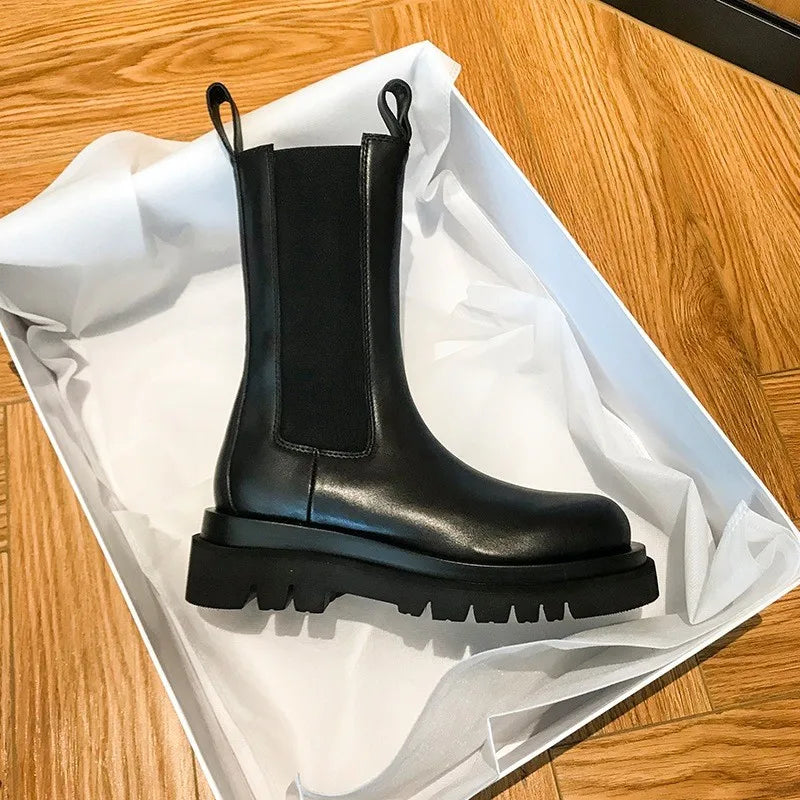 Classic Black Leather Chelsea Boots