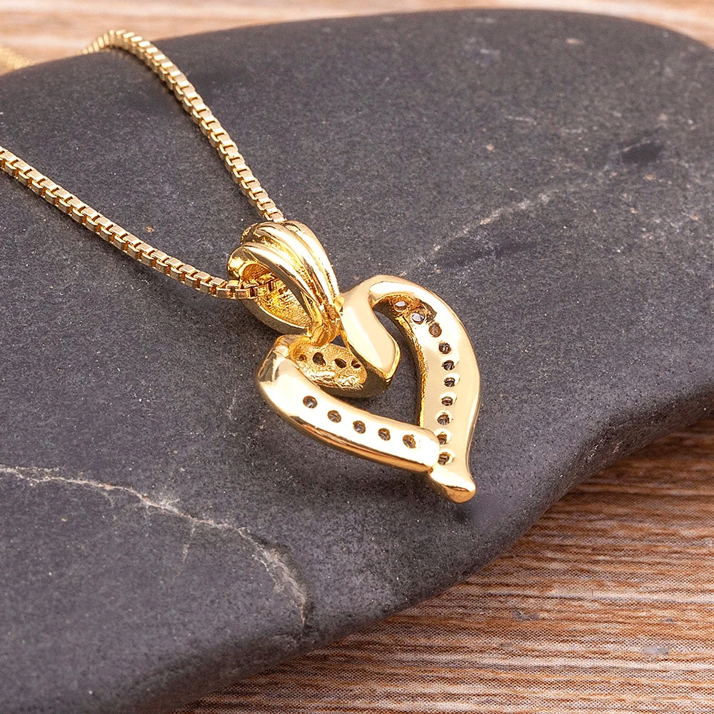 Spiral Heart Zircon Necklace