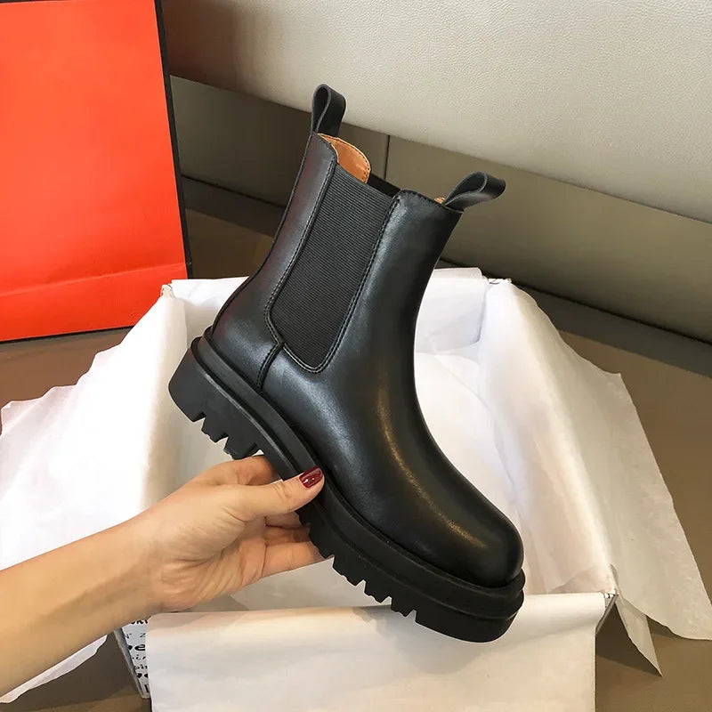 Classic Black Leather Chelsea Boots