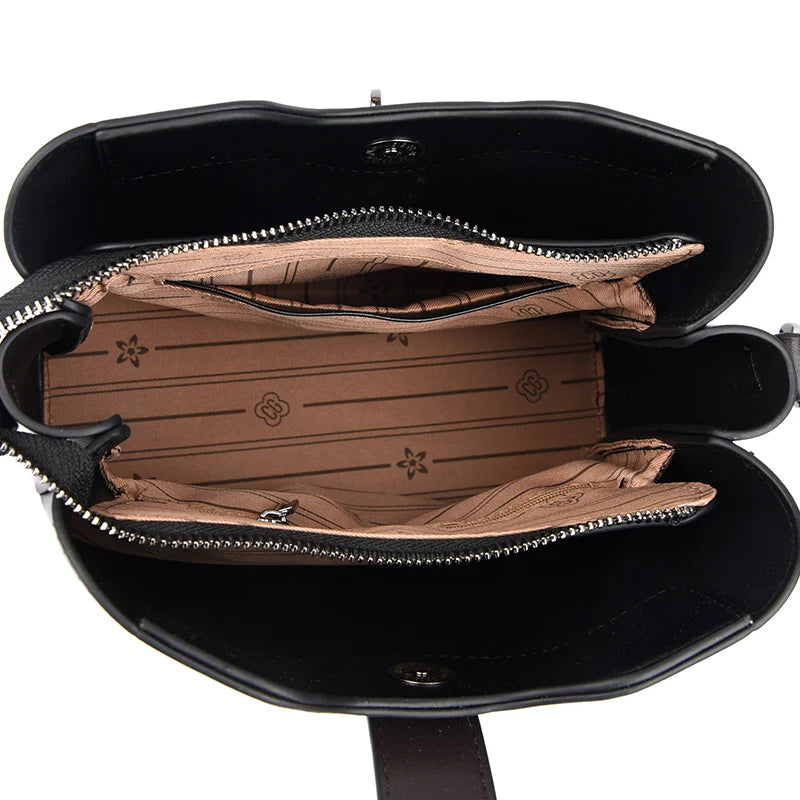 Elegance Waxed Leather Bucket Tote