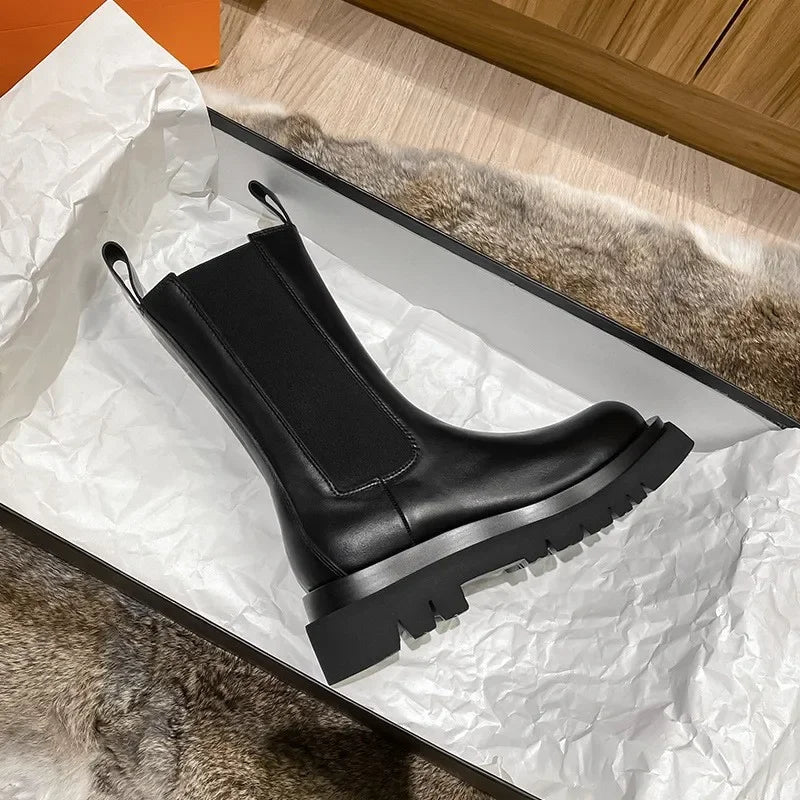 Classic Black Leather Chelsea Boots