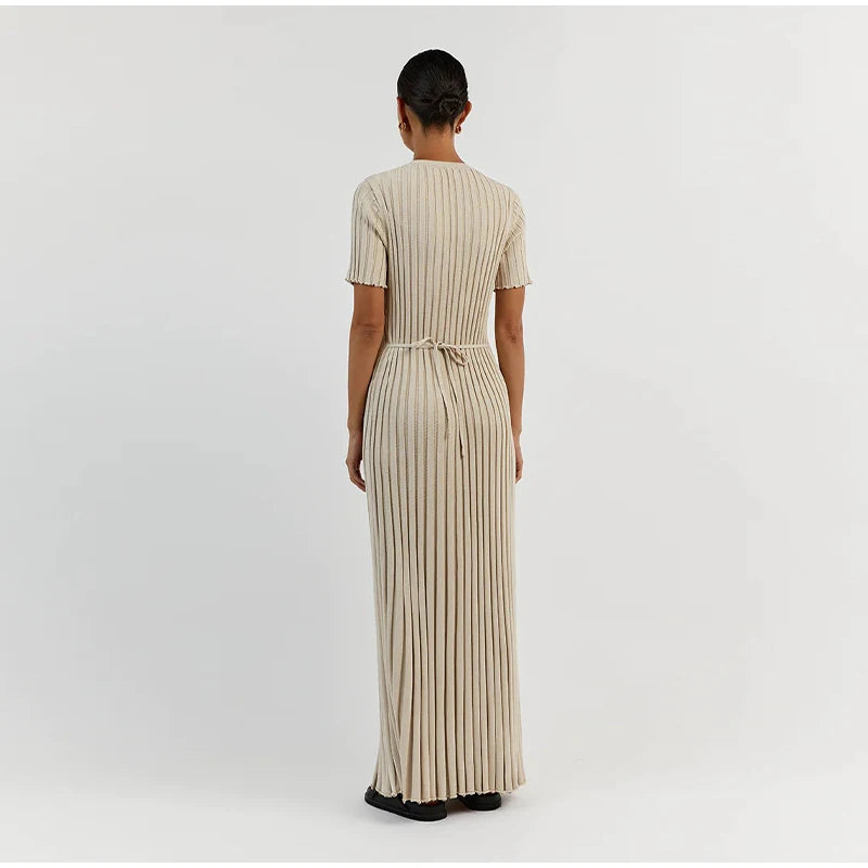 Timeless Pleated Knit Maxi Dress