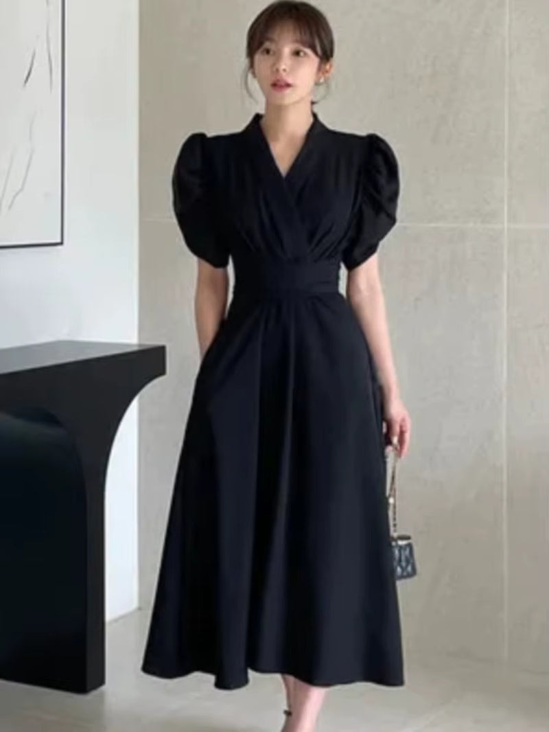 Korean V-Neck Dress