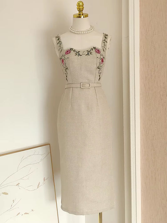 Chic Eclat – French Embroidered Sling Dress