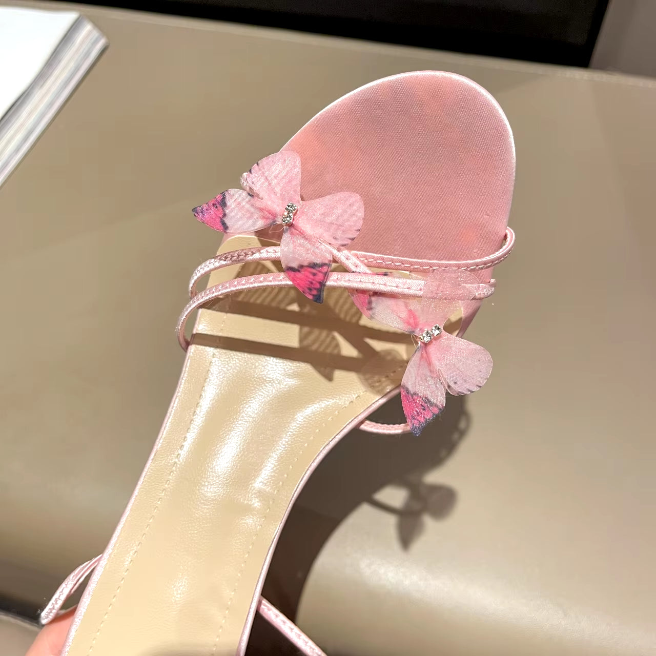 Butterfly Blossom – Pink High Heel Sandals